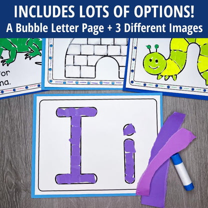 Letter I Tear Art Alphabet Craft