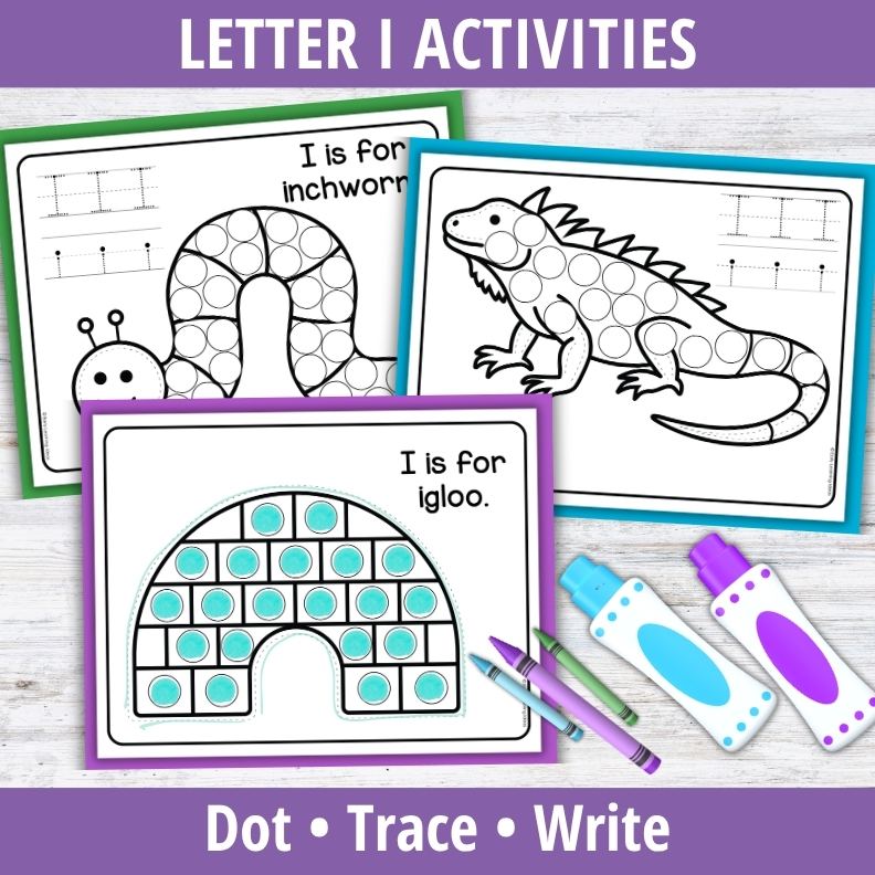 Letter I Dot Marker Coloring Pages