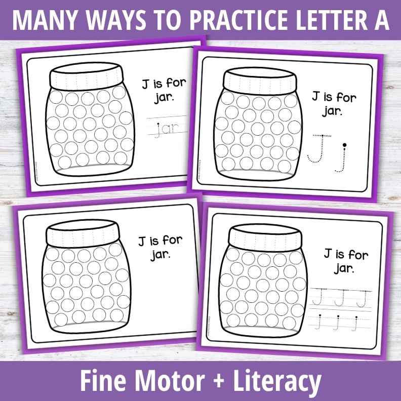 Letter J Dot Marker Coloring Pages