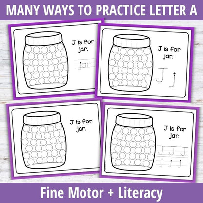 Letter J Dot Marker Coloring Pages