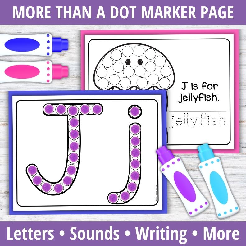 Letter J Dot Marker Coloring Pages