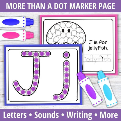 Letter J Dot Marker Coloring Pages