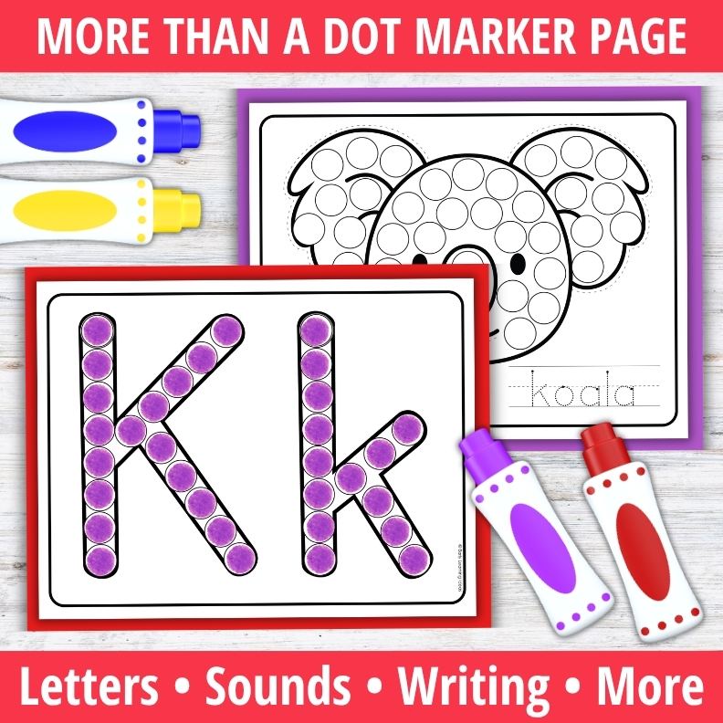 Letter K Dot Marker Coloring Pages