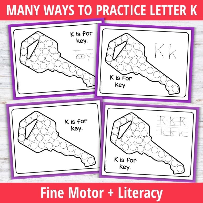 Letter K Dot Marker Coloring Pages