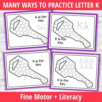 Letter K Dot Marker Coloring Pages