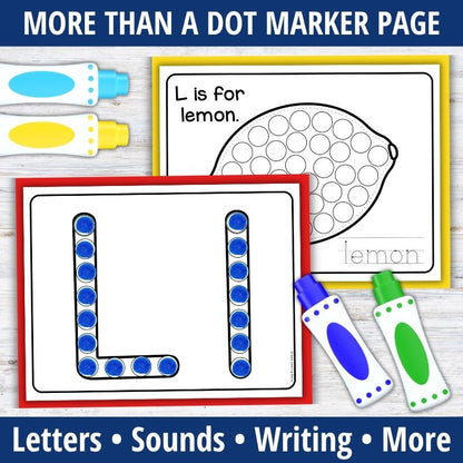 Letter L Dot Marker Coloring Pages