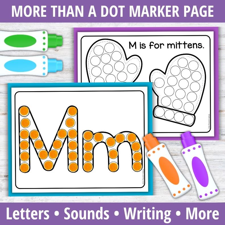 Letter M Dot Marker Coloring Pages