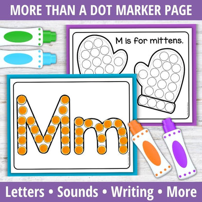 Letter M Dot Marker Coloring Pages