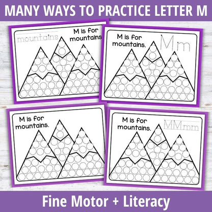 Letter M Dot Marker Coloring Pages