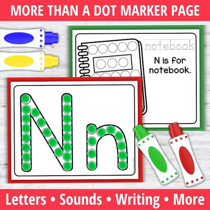 Letter N Dot Marker Coloring Pages