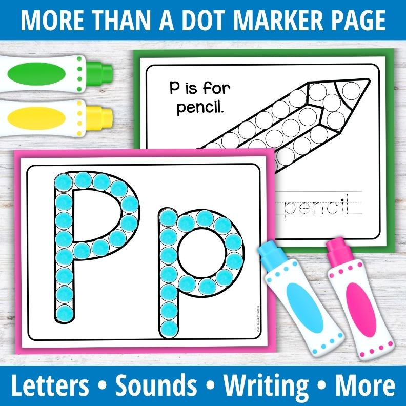 Letter P Dot Marker Coloring Pages