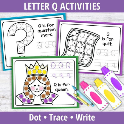 Letter Q Dot Marker Coloring Pages