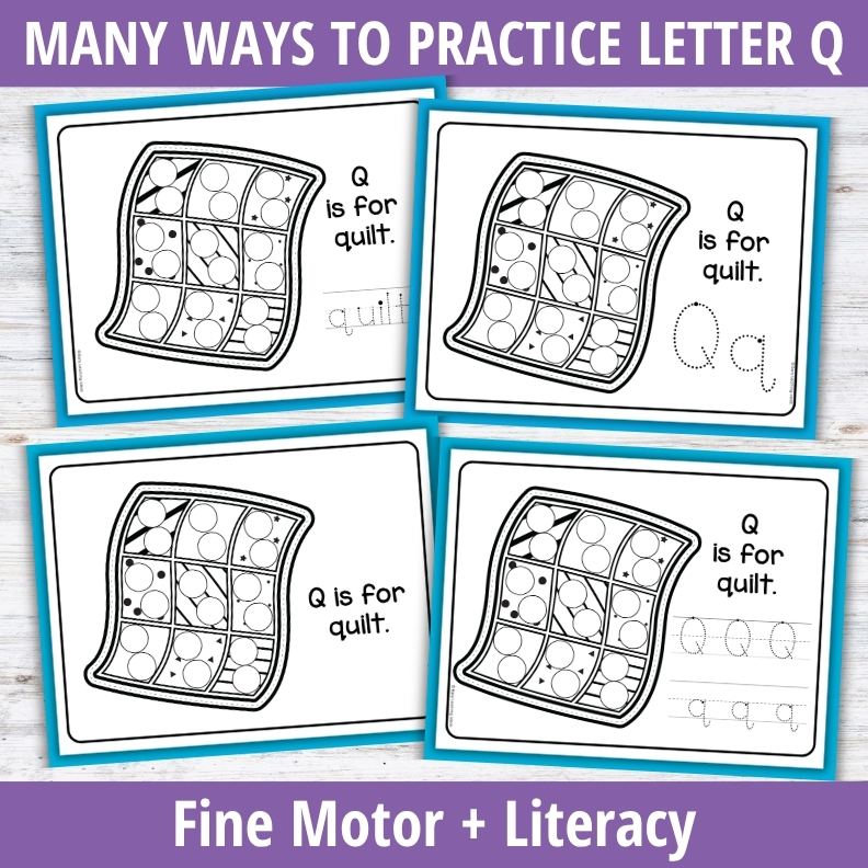 Letter Q Dot Marker Coloring Pages
