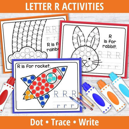 Letter R Dot Marker Coloring Pages