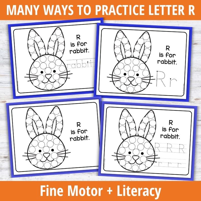 Letter R Dot Marker Coloring Pages