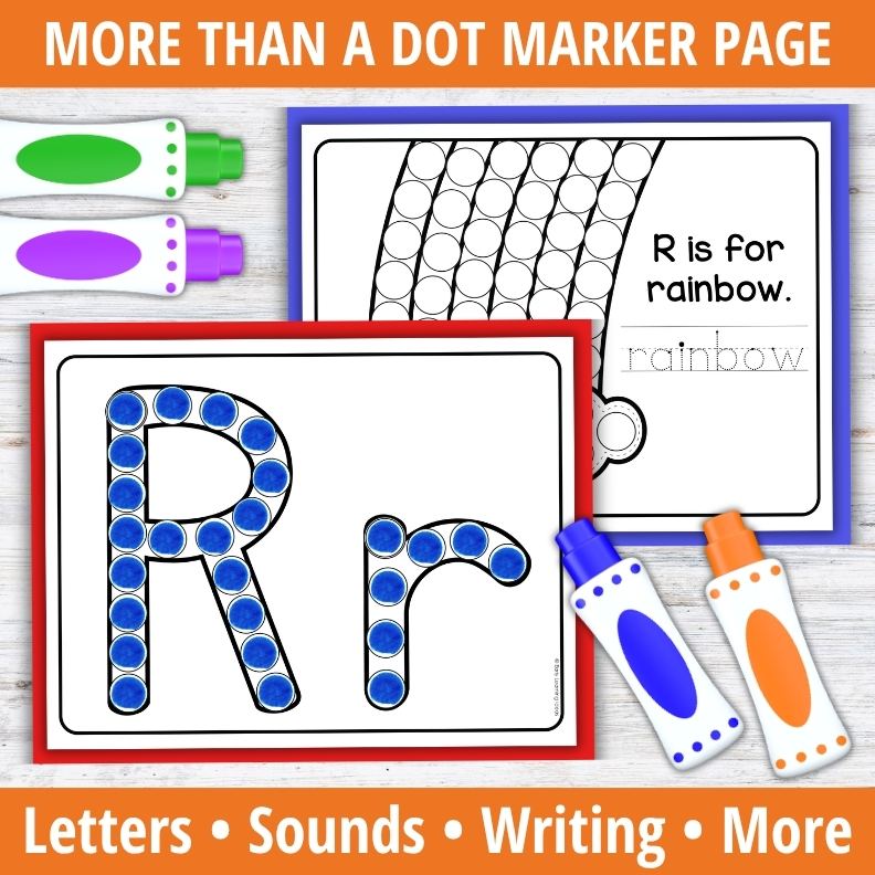 Letter R Dot Marker Coloring Pages