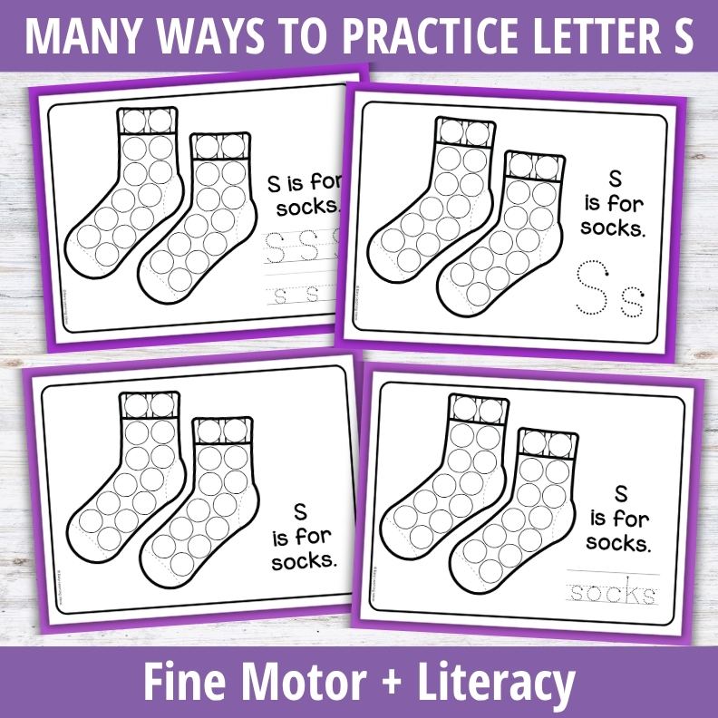 Letter S Dot Marker Coloring Pages