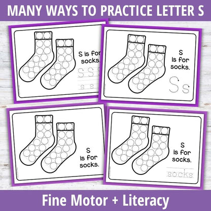 Letter S Dot Marker Coloring Pages