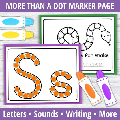 Letter S Dot Marker Coloring Pages