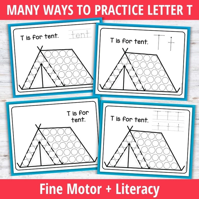 Letter T Dot Marker Coloring Pages