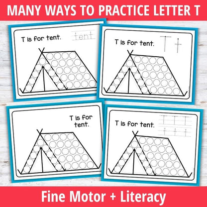 Letter T Dot Marker Coloring Pages