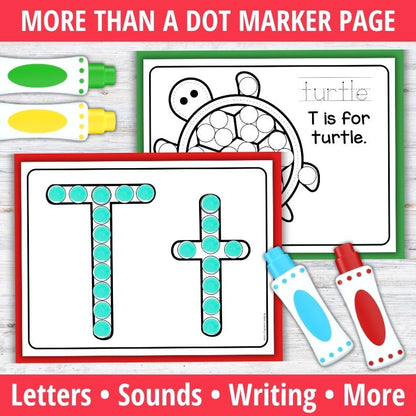 Letter T Dot Marker Coloring Pages