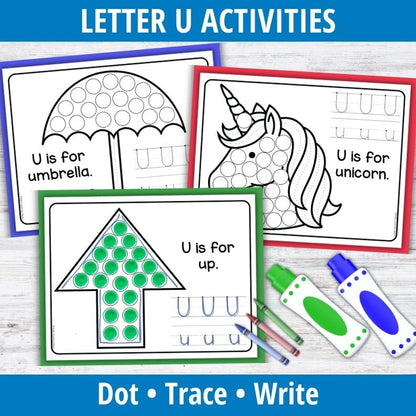 Letter U Dot Marker Coloring Pages