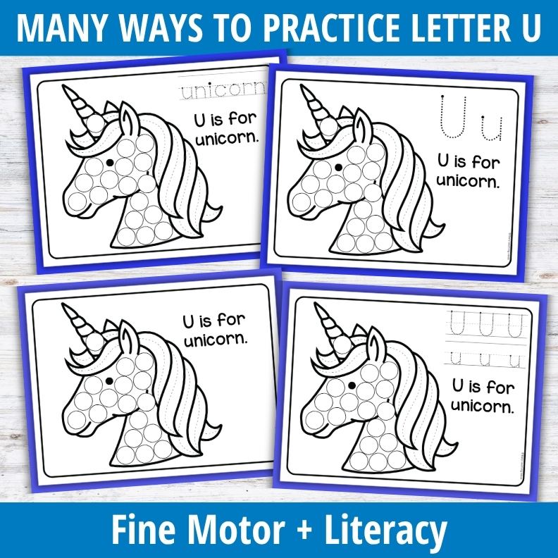 Letter U Dot Marker Coloring Pages