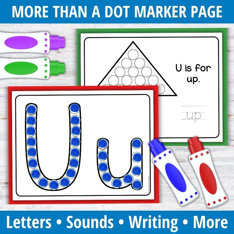 Letter U Dot Marker Coloring Pages