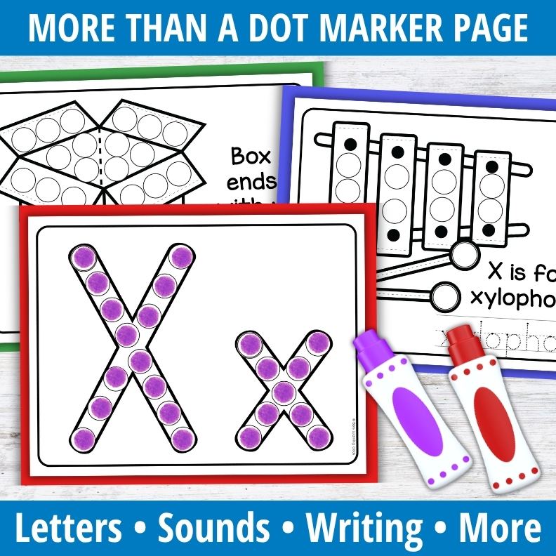 Letter X Dot Marker Coloring Pages