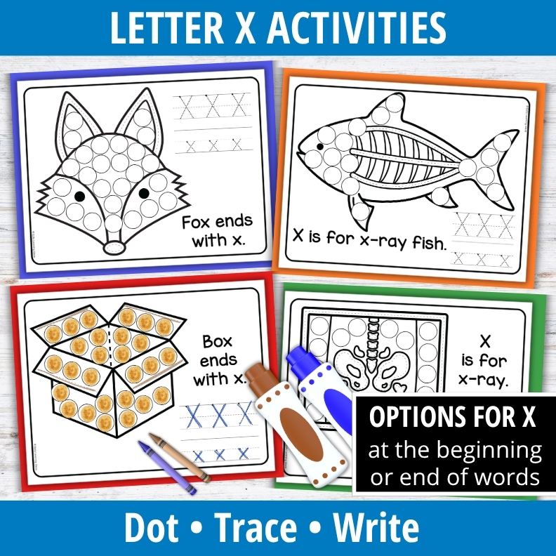 Letter X Dot Marker Coloring Pages