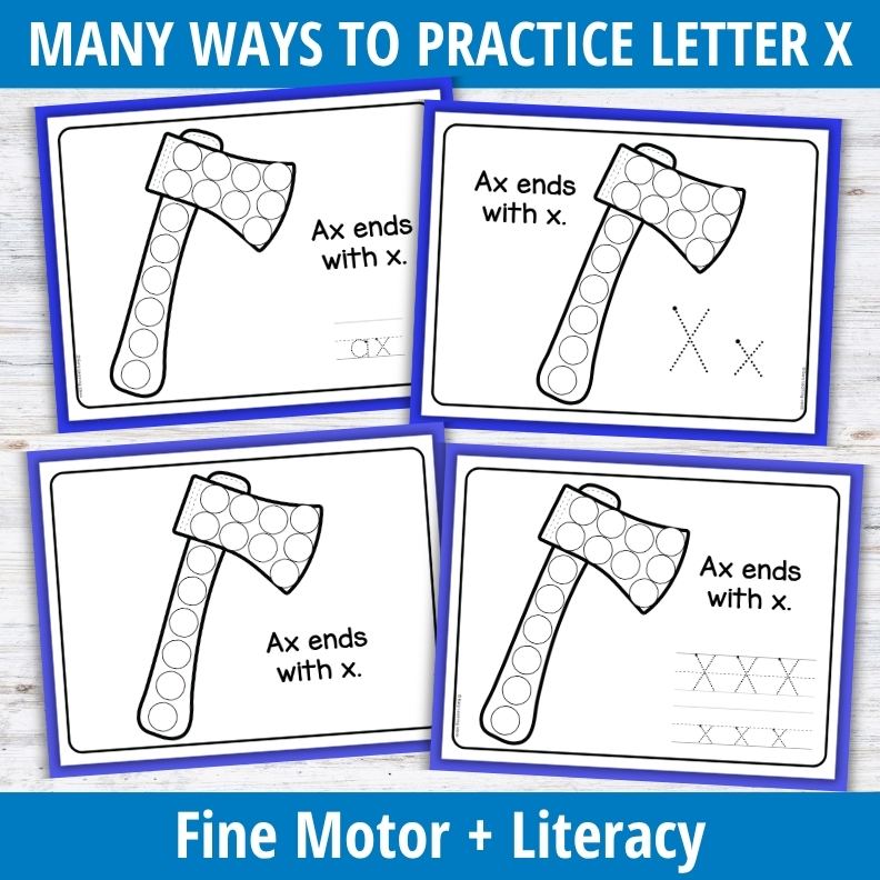 Letter X Dot Marker Coloring Pages