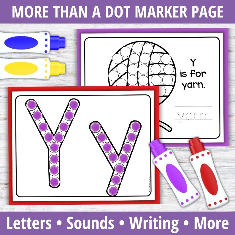Letter Y Dot Marker Coloring Pages