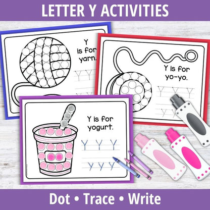 Letter Y Dot Marker Coloring Pages