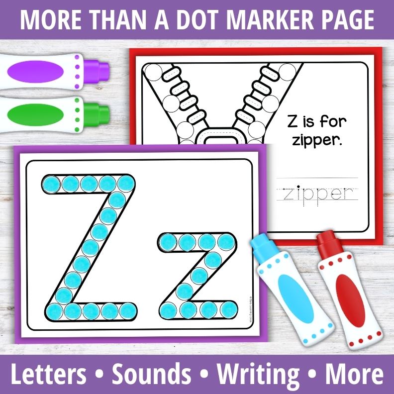 Letter Z Dot Marker Coloring Pages