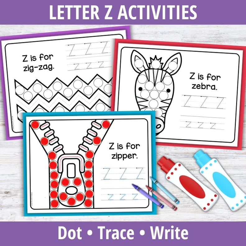 Letter Z Dot Marker Coloring Pages
