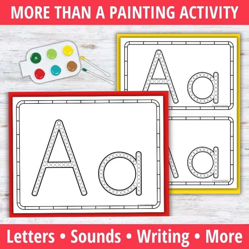 Letter A Q-tip Dot Painting Activity Pages