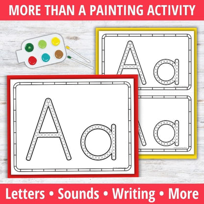 Letter A Q-tip Dot Painting Activity Pages