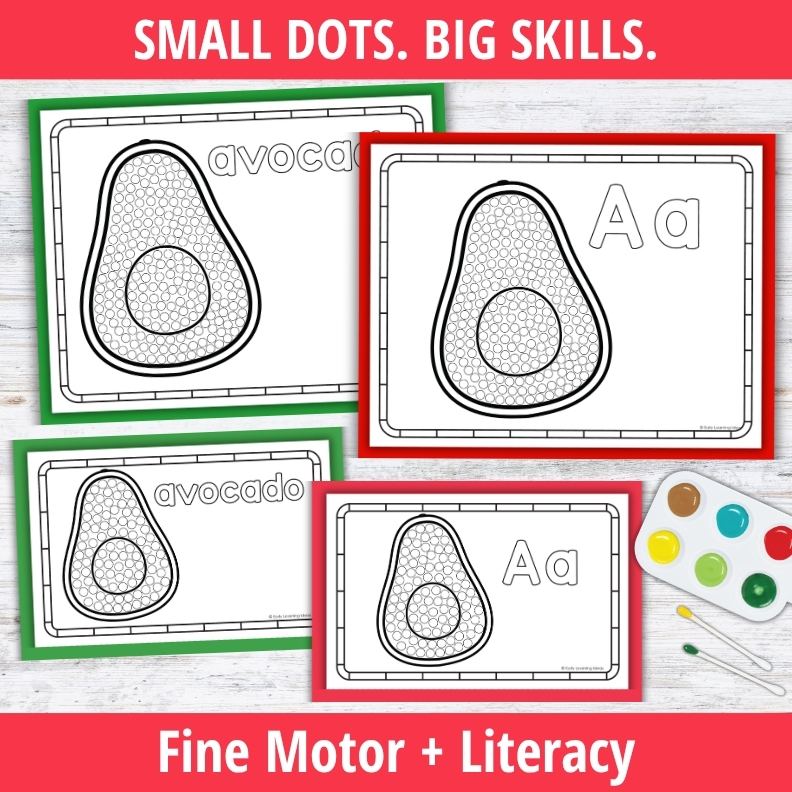 Letter A Q-tip Dot Painting Activity Pages