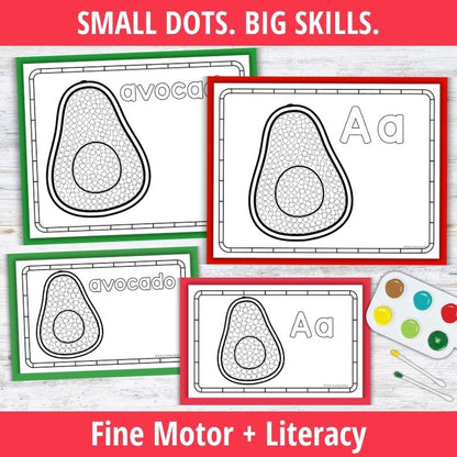 Letter A Q-tip Dot Painting Activity Pages