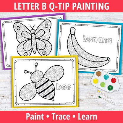 Letter B Q-tip Dot Painting Activity Pages
