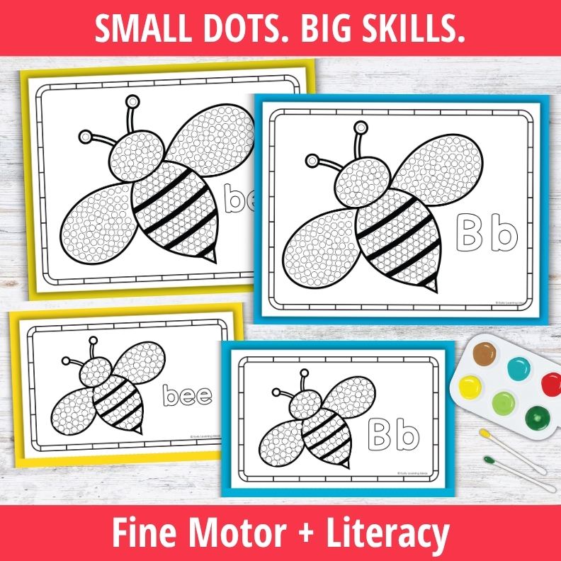 Letter B Q-tip Dot Painting Activity Pages