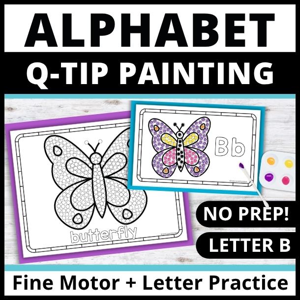 Letter B Q-tip Dot Painting Activity Pages