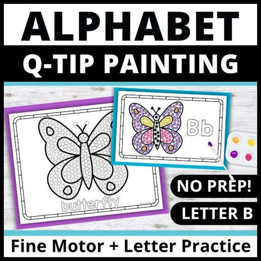 Letter B Q-tip Dot Painting Activity Pages