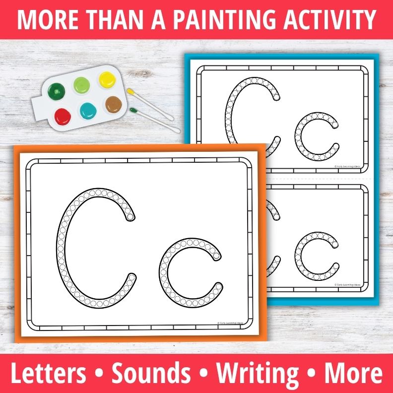 Letter C Q-tip Dot Painting Activity Pages