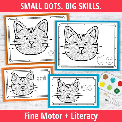 Letter C Q-tip Dot Painting Activity Pages