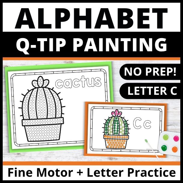 Letter C Q-tip Dot Painting Activity Pages