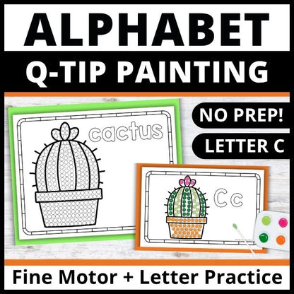 Letter C Q-tip Dot Painting Activity Pages