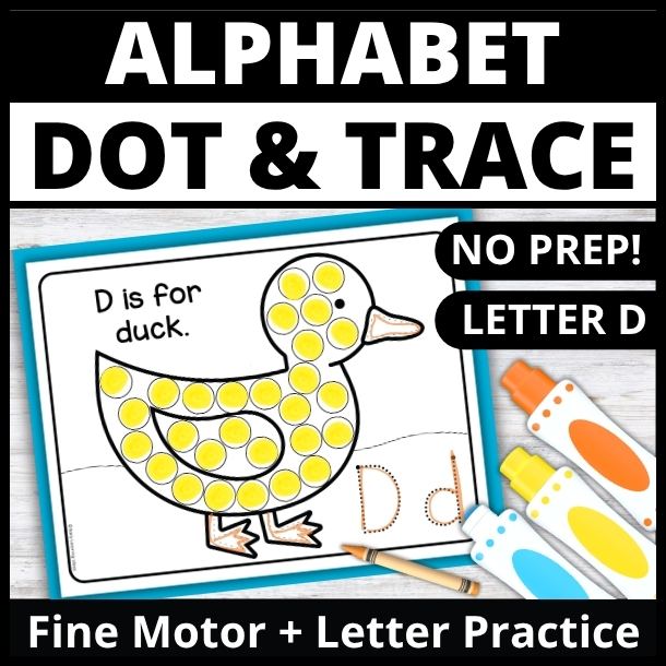 Letter D Dot Marker Coloring Pages