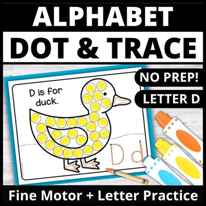 Letter D Dot Marker Coloring Pages